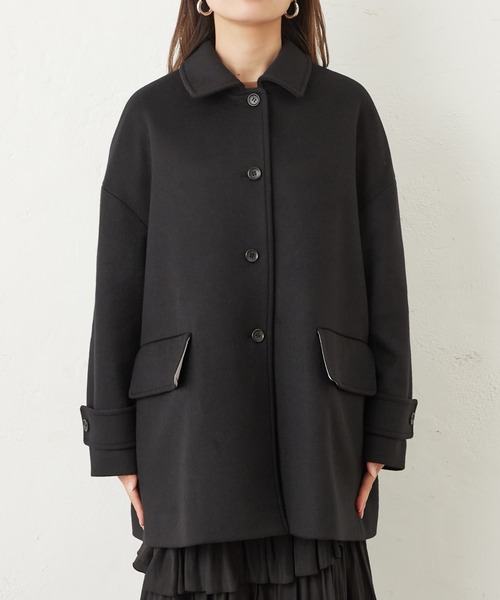 Lui's(ルイス)の「メルトンミドルステンカラーコート(ステンカラーコート・レディース・ブラック/グレー/グリーン・FREE)」の8枚目の写真