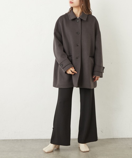 Lui's(ルイス)の「メルトンミドルステンカラーコート(ステンカラーコート・レディース・ブラック/グレー/グリーン・FREE)」の13枚目の写真