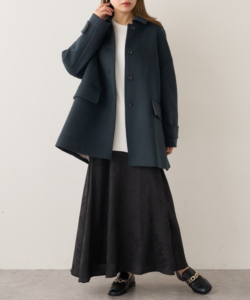 Lui's(ルイス)の「メルトンミドルステンカラーコート(ステンカラーコート・レディース・ブラック/グレー/グリーン・FREE)」の12枚目の写真