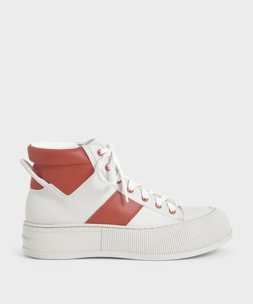 ツートーン ハイトップスニーカー / Two-Tone High-Top Sneakers