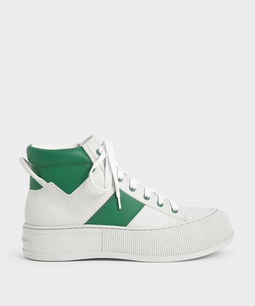 ツートーン ハイトップスニーカー / Two-Tone High-Top Sneakers