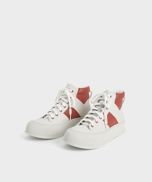 ツートーン ハイトップスニーカー / Two-Tone High-Top Sneakers