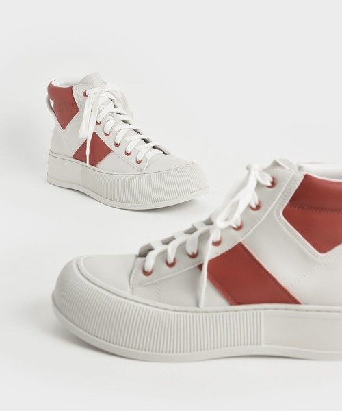 ツートーン ハイトップスニーカー / Two-Tone High-Top Sneakers