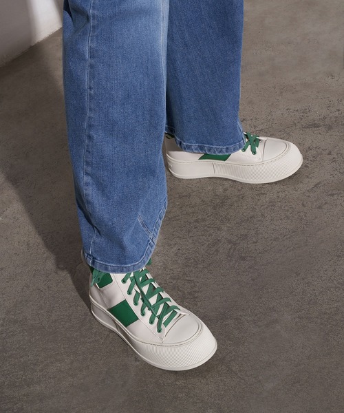 ツートーン ハイトップスニーカー / Two-Tone High-Top Sneakers