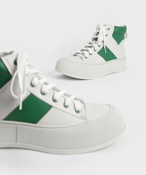 ツートーン ハイトップスニーカー / Two-Tone High-Top Sneakers