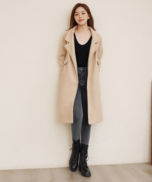 RUUX(ルーフ)の「【RUUX】チェスターコート(チェスターコート・レディース・ブラック/ベージュ/カーキ・S/M/L/XL)」の22枚目の写真