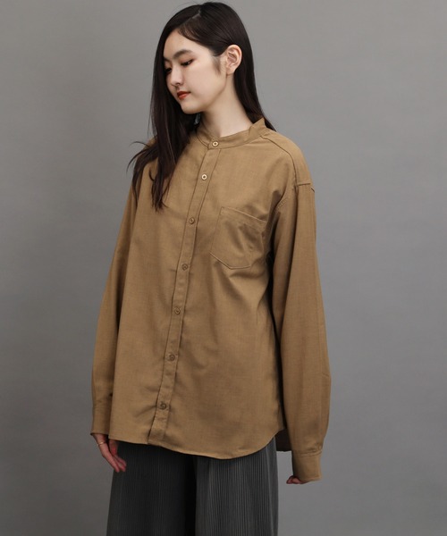 air tokyo sellection(エアートウキョウセレクション)の「ポリラミー バンドカラー シャツ(シャツ/ブラウス・メンズ・ブラック/ホワイト/カーキ/ネイビー/ベージュ・LARGE/MEDIUM)」の14枚目の写真