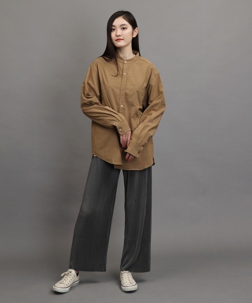 air tokyo sellection(エアートウキョウセレクション)の「ポリラミー バンドカラー シャツ(シャツ/ブラウス・メンズ・ブラック/ホワイト/カーキ/ネイビー/ベージュ・LARGE/MEDIUM)」の7枚目の写真