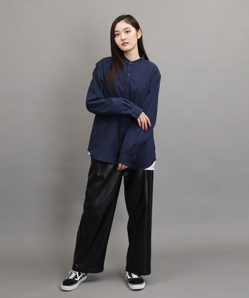 air tokyo sellection(エアートウキョウセレクション)の「ポリラミー バンドカラー シャツ(シャツ/ブラウス・メンズ・ブラック/ホワイト/カーキ/ネイビー/ベージュ・LARGE/MEDIUM)」の13枚目の写真