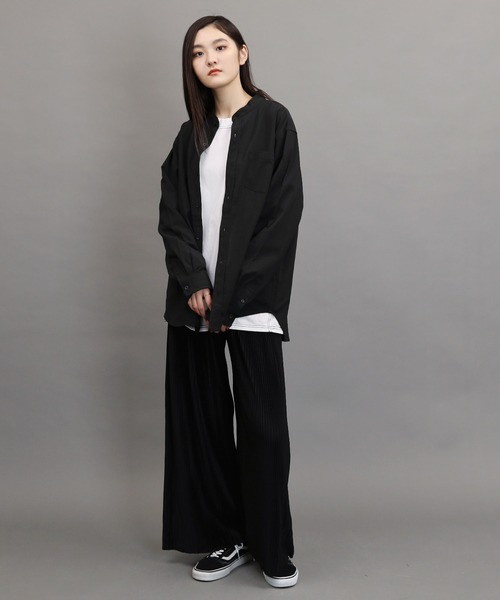 air tokyo sellection(エアートウキョウセレクション)の「ポリラミー バンドカラー シャツ(シャツ/ブラウス・メンズ・ブラック/ホワイト/カーキ/ネイビー/ベージュ・LARGE/MEDIUM)」の19枚目の写真