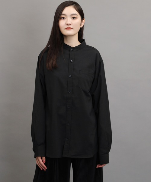 air tokyo sellection(エアートウキョウセレクション)の「ポリラミー バンドカラー シャツ(シャツ/ブラウス・メンズ・ブラック/ホワイト/カーキ/ネイビー/ベージュ・LARGE/MEDIUM)」の21枚目の写真