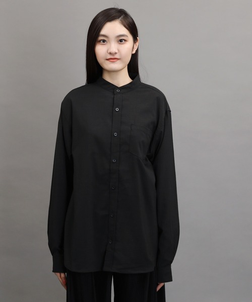 air tokyo sellection(エアートウキョウセレクション)の「ポリラミー バンドカラー シャツ(シャツ/ブラウス・メンズ・ブラック/ホワイト/カーキ/ネイビー/ベージュ・LARGE/MEDIUM)」の18枚目の写真