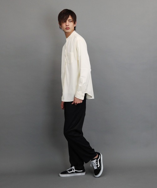 air tokyo sellection(エアートウキョウセレクション)の「ポリラミー バンドカラー シャツ(シャツ/ブラウス・メンズ・ブラック/ホワイト/カーキ/ネイビー/ベージュ・LARGE/MEDIUM)」の16枚目の写真