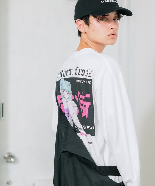 LONELY/論理(ロンリー)の「【ROOPTOKYO別注】LONELY(論理)/ロンリー YAMU ASKA L/S TEE グラフィックロンT(Tシャツ/カットソー・メンズ・ブラック/ホワイト・M/L/XL/XXL)」の10枚目の写真
