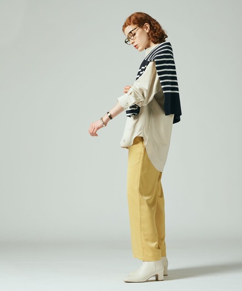 J.PRESS YORK STREET（ジェイプレスヨークストリート）の「【WOMEN】ヴィンテージサテンパンツ（その他パンツ・レディース・黄土色系/ダルブルー系/イエロー系・F）」の4枚目の写真
