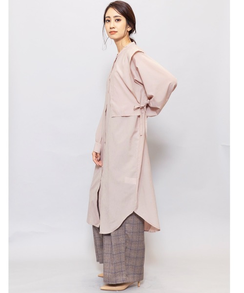 mili an deni(ミリアンデニ)の「サイドリボンケープカラーシャツワンピース(シャツワンピース・レディース・ブラック/アッシュグレー・M)」の15枚目の写真