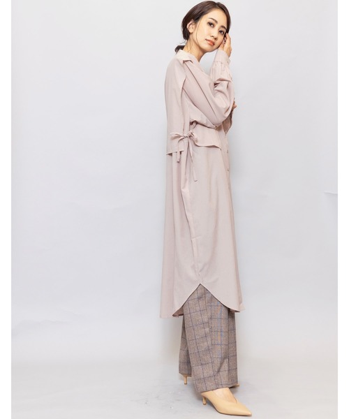mili an deni(ミリアンデニ)の「サイドリボンケープカラーシャツワンピース(シャツワンピース・レディース・ブラック/アッシュグレー・M)」の9枚目の写真