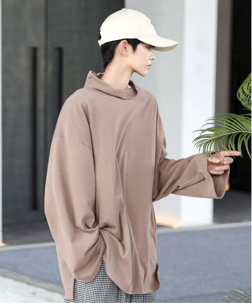 【セール】【neos -addictive design-】ビックシルエット モックネック ロングスリーブ カットソー（Tシャツ/カットソー）｜neos（ネオス）