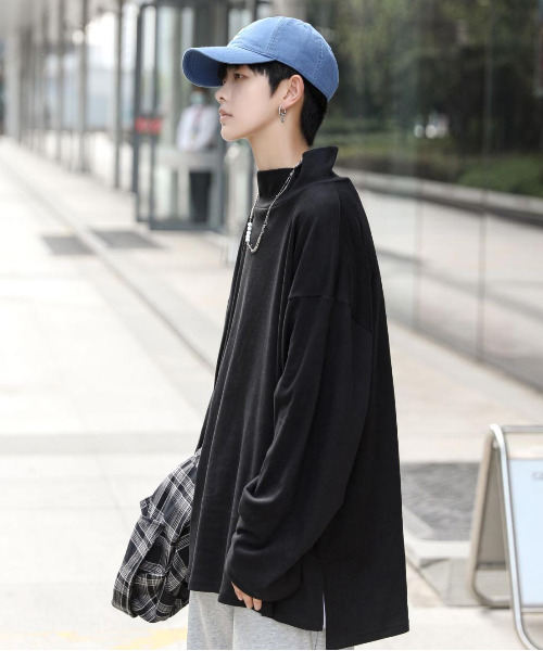 neos（ネオス）の「【neos -addictive design-】ビックシルエット モックネック ロングスリーブ カットソー（Tシャツ/カットソー・メンズ・モカ/ブラック/ライトグレー・MEDIUM/LARGE）」の17枚目の写真