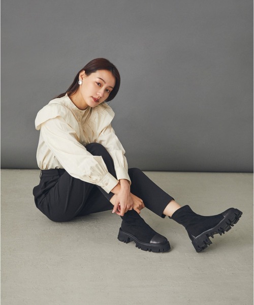 STACCATO（スタッカート）の「マットチャンキーソールブーツ（ブーツ・レディース・ブラック・23cm/24.5cm/24cm/23.5cm/22.5cm/22cm）」の16枚目の写真