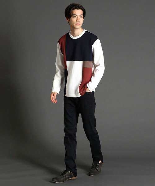 HIDEAWAYS NICOLE（ハイダウェイニコル）の「ダンボールニットプルオーバー（Tシャツ/カットソー・メンズ・ホワイト系その他/ブラック系その他/トリコロール・MEDIUM/LARGE/X-LARGE）」の6枚目の写真