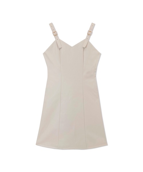 ANDGEEBEE（アンジービー）の「フェイクレザージャンスカ（ジャンパースカート・レディース・ベージュ/ブラック・MEDIUM）」の9枚目の写真