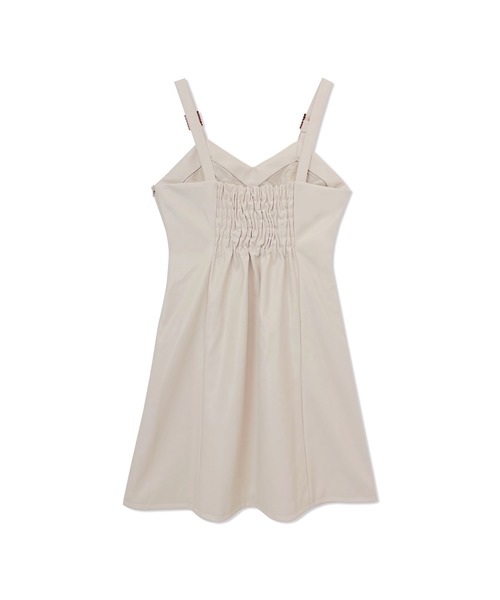 ANDGEEBEE（アンジービー）の「フェイクレザージャンスカ（ジャンパースカート・レディース・ベージュ/ブラック・MEDIUM）」の10枚目の写真