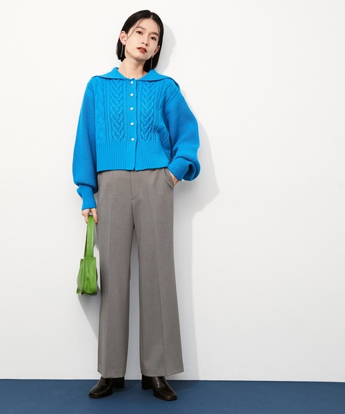 ADAM ET ROPE'（アダムエロペ）の「セミフレアスラックス（スラックス・レディース・グレー/キナリ・38/36）」の5枚目の写真