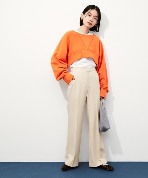 ADAM ET ROPE'（アダムエロペ）の「セミフレアスラックス（スラックス・レディース・グレー/キナリ・38/36）」の8枚目の写真