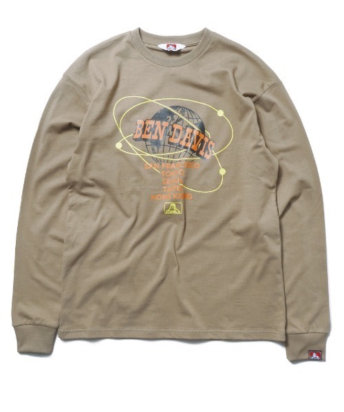 BEN DAVIS（ベンデイビス）の「《BEN DAVIS》 PRINT LONG SLEEVE（Tシャツ/カットソー・メンズ・ブラック/ベージュ系/ホワイト/ミント・MEDIUM/LARGE/SMALL/X-LARGE）」の3枚目の写真
