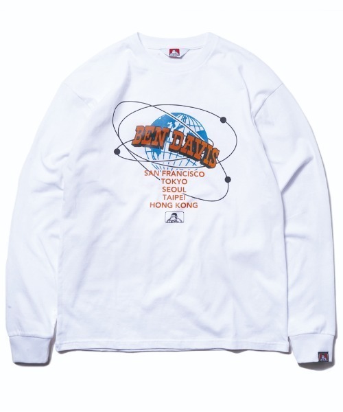 BEN DAVIS（ベンデイビス）の「《BEN DAVIS》 PRINT LONG SLEEVE（Tシャツ/カットソー・メンズ・ブラック/ベージュ系/ホワイト/ミント・MEDIUM/LARGE/SMALL/X-LARGE）」の2枚目の写真