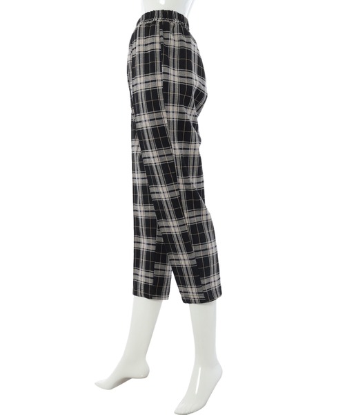 fifth calin（フィフスカラン）の「総ゴムチェックテーパードパンツ（デニムパンツ・レディース・ブラック・MEDIUM）」の4枚目の写真