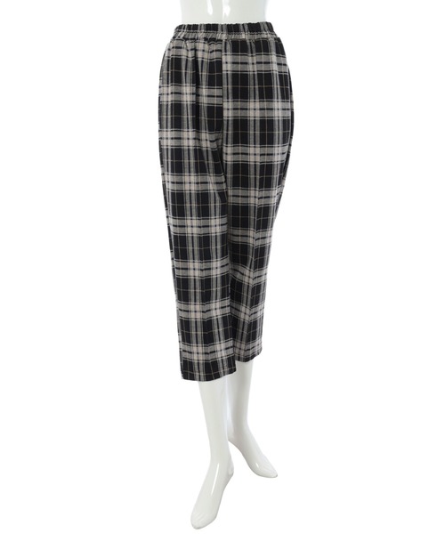 fifth calin（フィフスカラン）の「総ゴムチェックテーパードパンツ（デニムパンツ・レディース・ブラック・MEDIUM）」の9枚目の写真