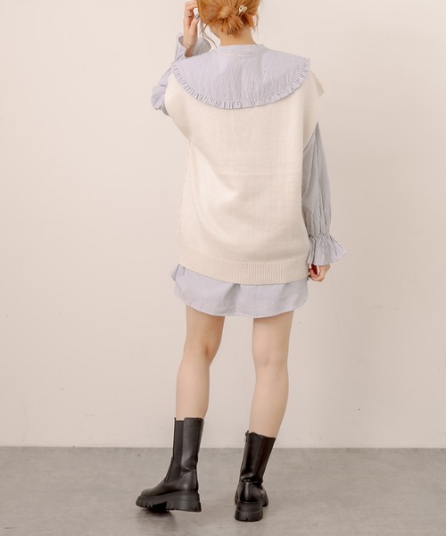 OLIVE des OLIVE（オリーブデオリーブ）の「Ｂｉｇベスト（ベスト・レディース・ブラウン/ミント/ラベンダー/アイボリー・FREE）」の14枚目の写真