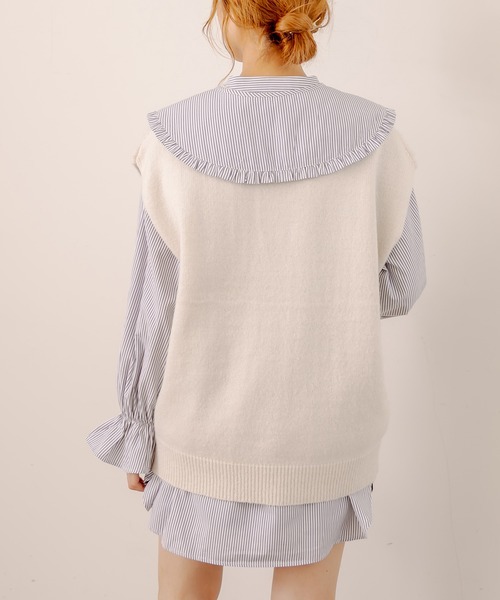 OLIVE des OLIVE（オリーブデオリーブ）の「Ｂｉｇベスト（ベスト・レディース・ブラウン/ミント/ラベンダー/アイボリー・FREE）」の17枚目の写真