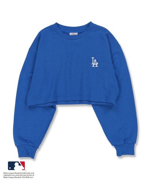 MLB（メジャーリーグベースボール）の「【MLB / メジャーリーグベースボール】MLBロゴマーク ショート丈スウェット / セットアップ対応（スウェット・レディース・ホワイト/ブラック/ネイビー/ブルー/グリーン・ONESIZE）」の5枚目の写真