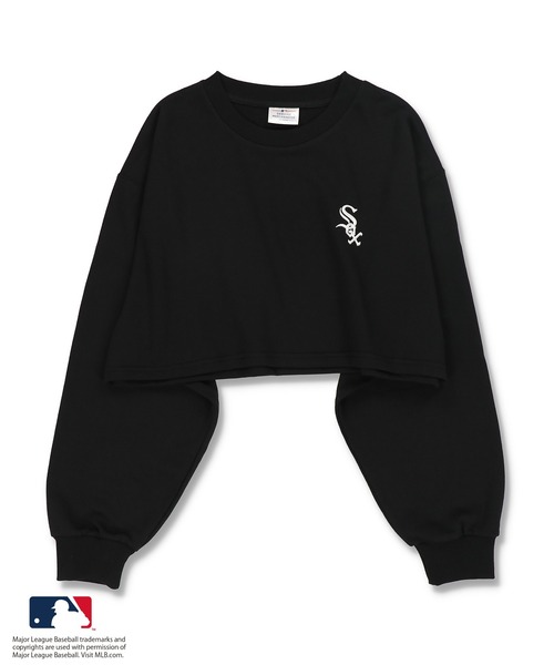 MLB（メジャーリーグベースボール）の「【MLB / メジャーリーグベースボール】MLBロゴマーク ショート丈スウェット / セットアップ対応（スウェット・レディース・ホワイト/ブラック/ネイビー/ブルー/グリーン・ONESIZE）」の10枚目の写真