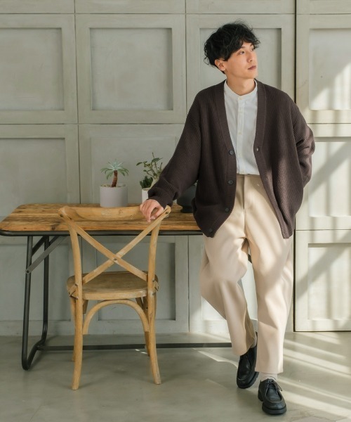 improves（インプローブス）の「ハイバルキー 片あぜ編み ニットカーディガン（カーディガン/ボレロ・メンズ・ダークブラウン/グレイッシュベージュ/ブラック/グリーン/ネイビー/チャコール・LARGE/MEDIUM/X-LARGE）」の20枚目の写真