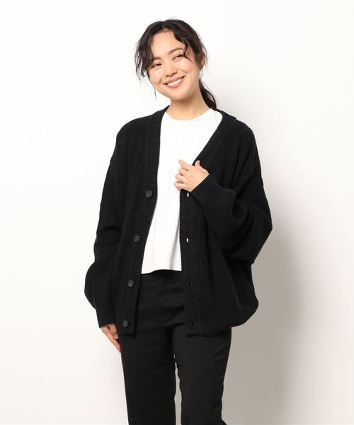 improves（インプローブス）の「ハイバルキー 片あぜ編み ニットカーディガン（カーディガン/ボレロ・メンズ・ダークブラウン/グレイッシュベージュ/ブラック/グリーン/ネイビー/チャコール・LARGE/MEDIUM/X-LARGE）」の9枚目の写真