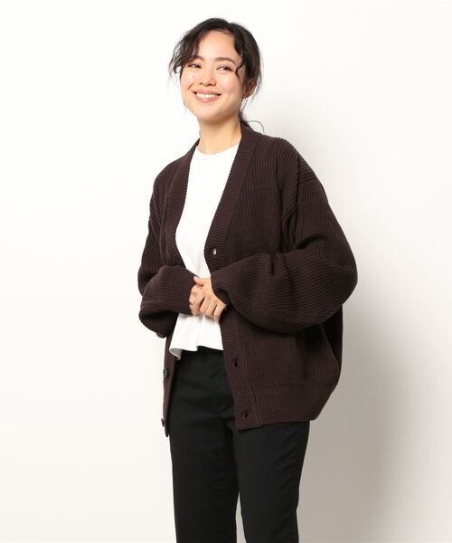 improves（インプローブス）の「ハイバルキー 片あぜ編み ニットカーディガン（カーディガン/ボレロ・メンズ・ダークブラウン/グレイッシュベージュ/ブラック/グリーン/ネイビー/チャコール・LARGE/MEDIUM/X-LARGE）」の17枚目の写真