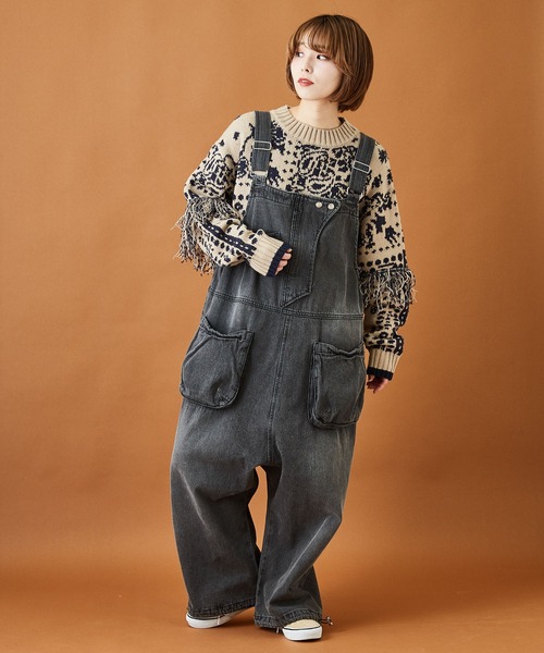 CUBE SUGAR(キューブシュガー)の「ジャガードニット ペイズリー柄 プルオーバー セーター(ニット/セーター・レディース・ブラック/ベージュ/ネイビー・M)」の14枚目の写真