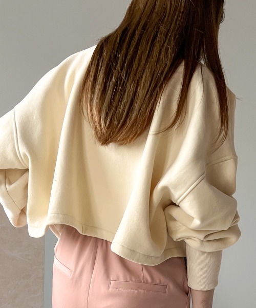 Bab(バブ)の「前後2WAYスウェットトップス(スウェット・レディース・アイボリー/ライトグレー/ライトグリーン・M)」の11枚目の写真