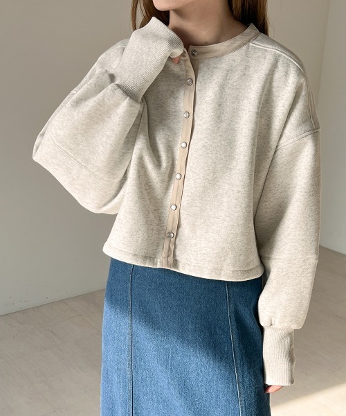 Bab(バブ)の「前後2WAYスウェットトップス(スウェット・レディース・アイボリー/ライトグレー/ライトグリーン・M)」の12枚目の写真