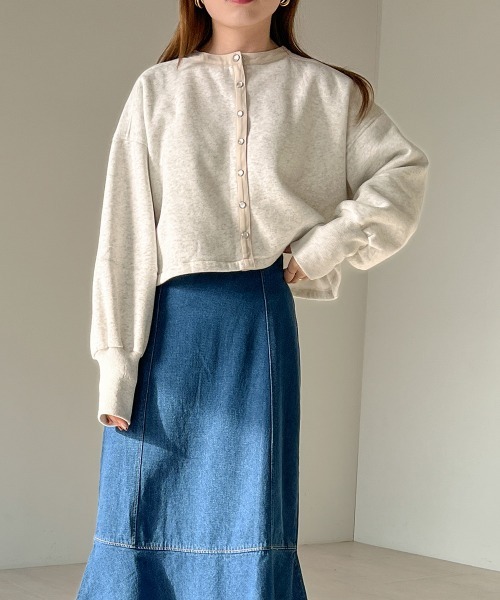 Bab(バブ)の「前後2WAYスウェットトップス(スウェット・レディース・アイボリー/ライトグレー/ライトグリーン・M)」の13枚目の写真