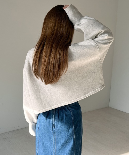 Bab(バブ)の「前後2WAYスウェットトップス(スウェット・レディース・アイボリー/ライトグレー/ライトグリーン・M)」の14枚目の写真