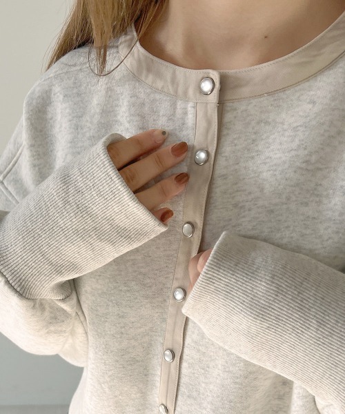 Bab(バブ)の「前後2WAYスウェットトップス(スウェット・レディース・アイボリー/ライトグレー/ライトグリーン・M)」の16枚目の写真