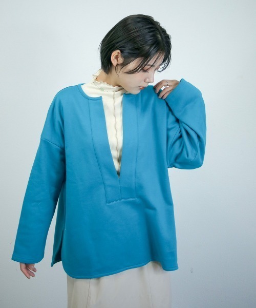 spoon store(スプーンストア)の「メローリブインナー(Tシャツ/カットソー・レディース・グリーン/アイボリー/ピンク・フリー)」の8枚目の写真
