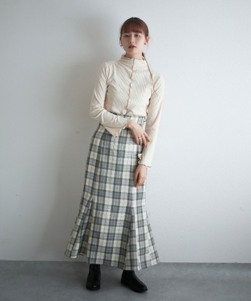 spoon store(スプーンストア)の「メローリブインナー(Tシャツ/カットソー・レディース・グリーン/アイボリー/ピンク・フリー)」の13枚目の写真