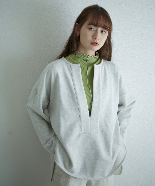 spoon store(スプーンストア)の「メローリブインナー(Tシャツ/カットソー・レディース・グリーン/アイボリー/ピンク・フリー)」の19枚目の写真