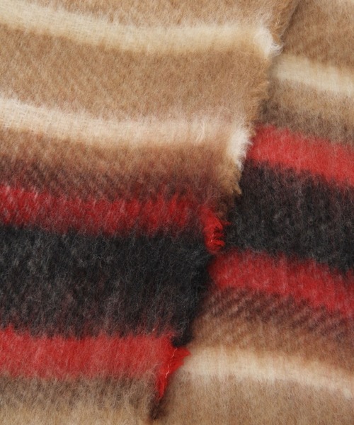 BAYFLOW（ベイフロー）の「ボーダーボリュームストール（ストール/ショール・レディース・ベージュ/グレー・FREE）」の6枚目の写真